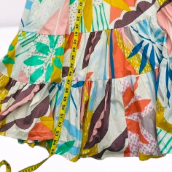 Stile Collection Soleil Cotton Lined Boho Beachy Maxi Dress Sz M Vibrant Floral - Picture 13 of 14